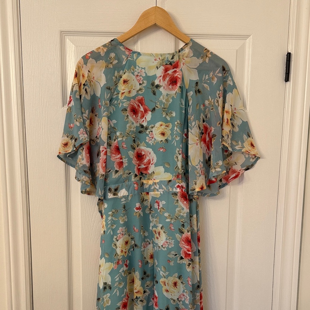 Hummingbird Blue Floral Maxi Dress - Picture 3 of 3